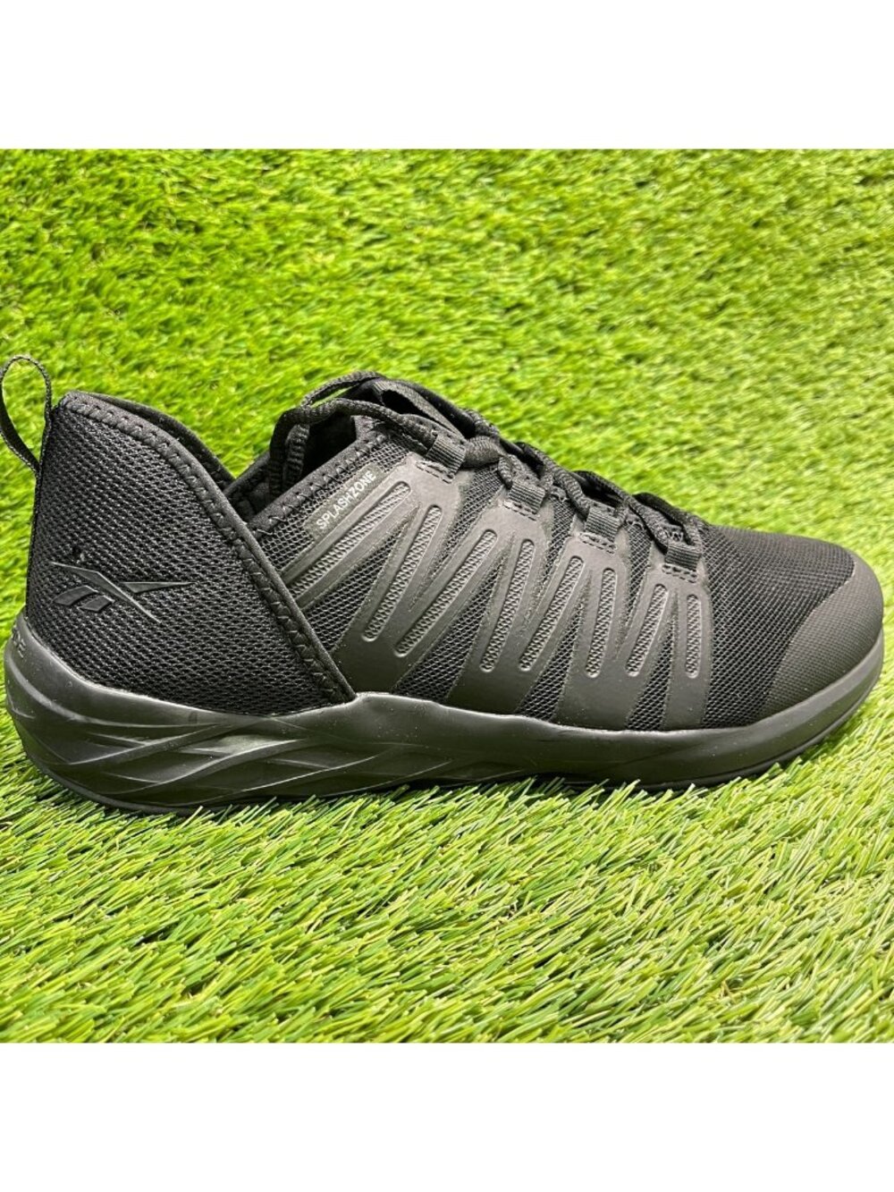 Reebok Astroride Mens Size 9 Triple Black Soft Toe Safety Work Shoes Sneakers